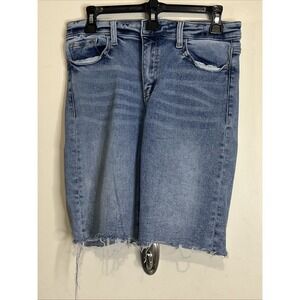 Vervet Womens Blue Denim Bermuda Valarie Jean  Shorts Size M‎ Distressed